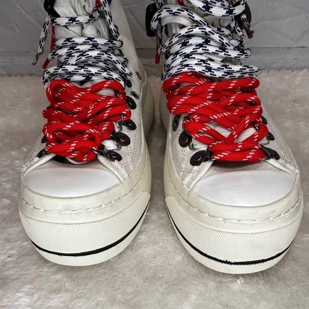 R13 Off-White Double Grommet Kurt Sneakers Size 36 - Picture 5 of 15